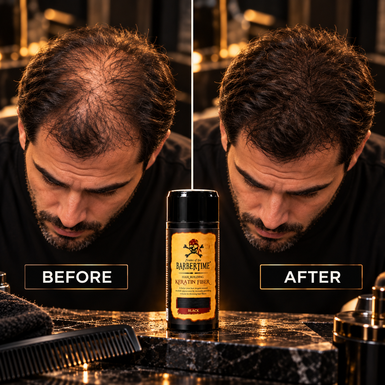 Before and after hair appearance